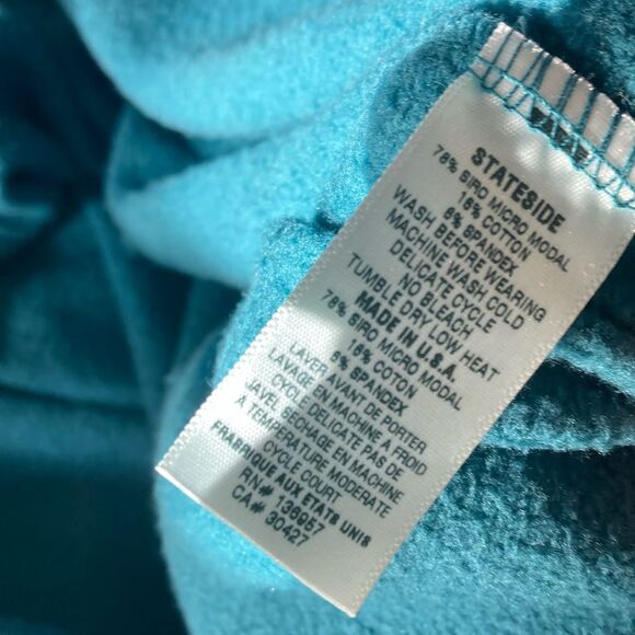 Stateside Teal Softest Fleece Hooded Midi Dress Kangaroo Pocket - Picture 9 of 9